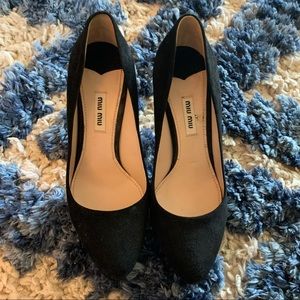 Miu Miu Black Suede Pumps